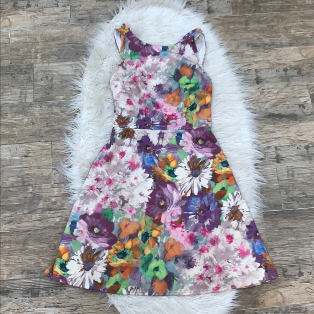 Adrianna Papell Floral Watercolor Dress